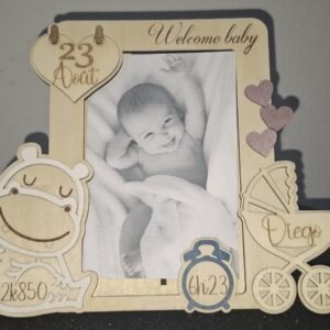 Cadre photo naissance personnalisé – Welcome Baby