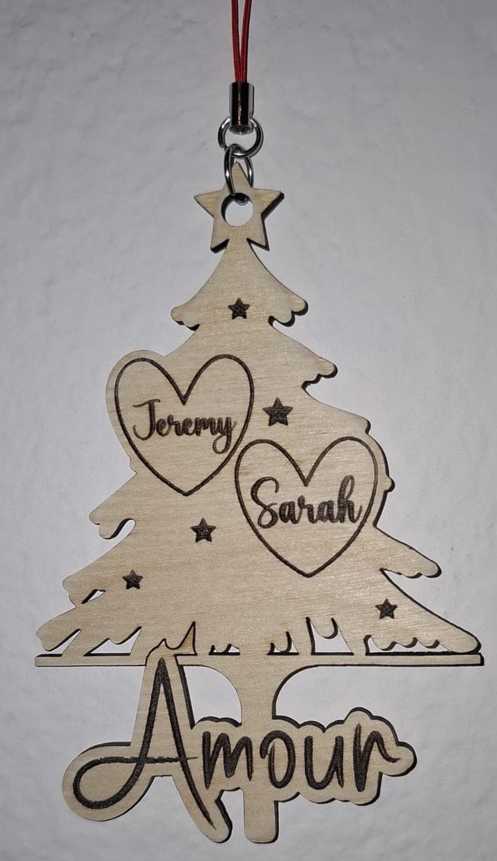 Boule de Noël personnalisée Sapin "Amour"